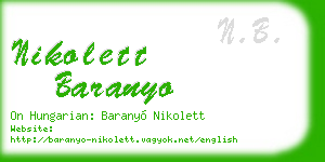 nikolett baranyo business card